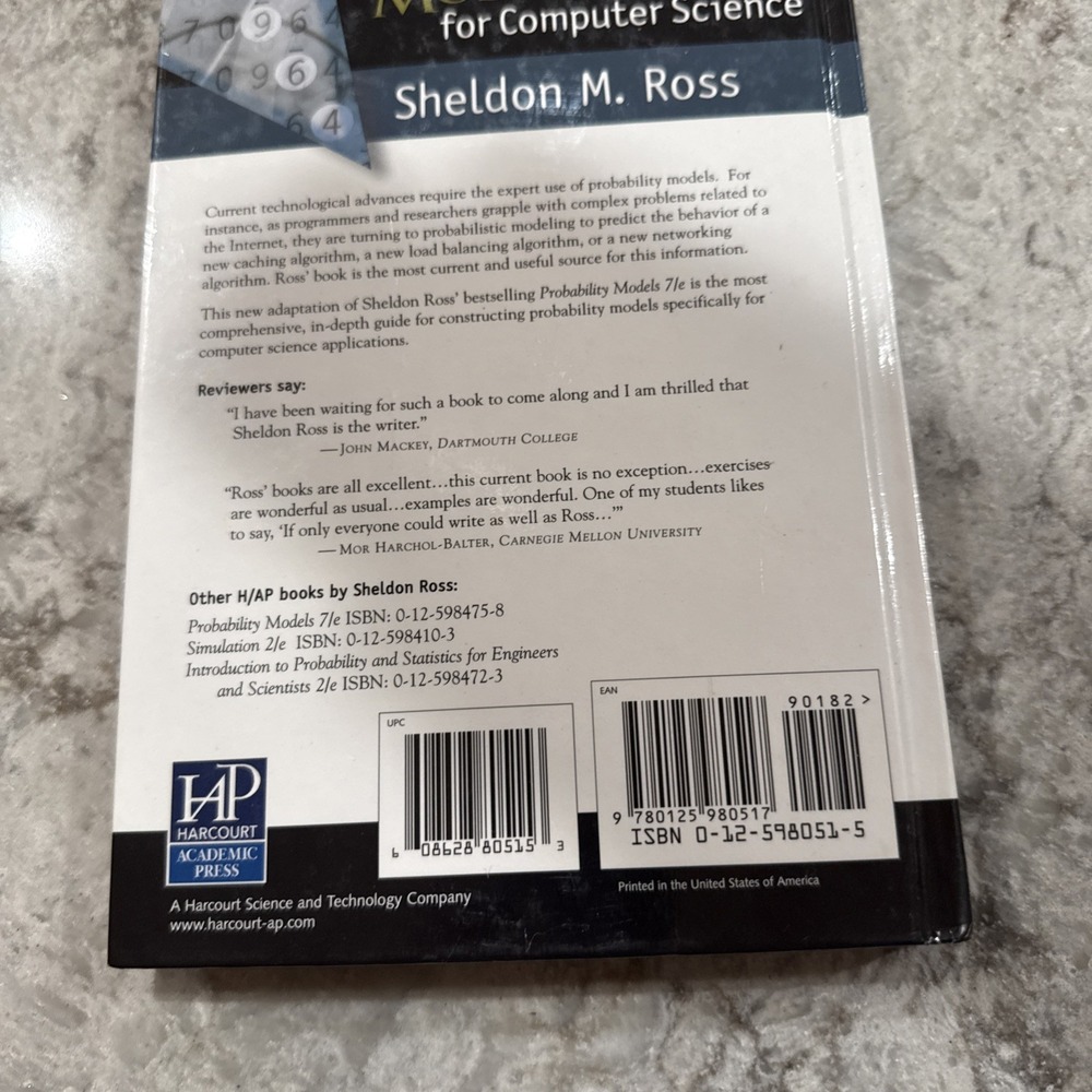 Probability Models for Computer Science Paperback Sheldon M. Ross - Picture 2 of 8